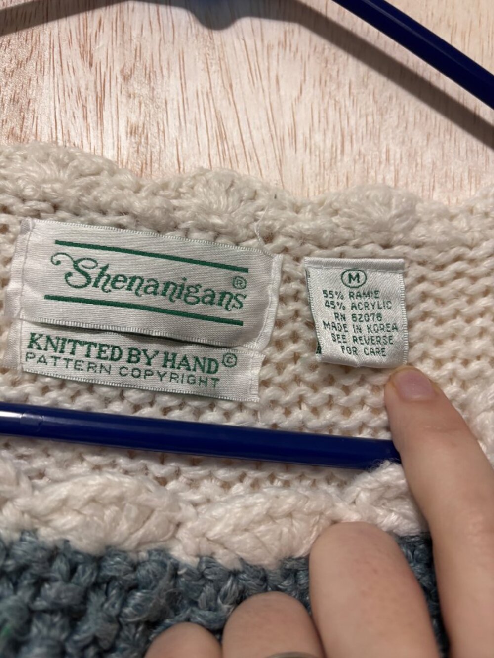 Shenanigans Hand-Knitted Floral Sweater Size M - Picture 2 of 4